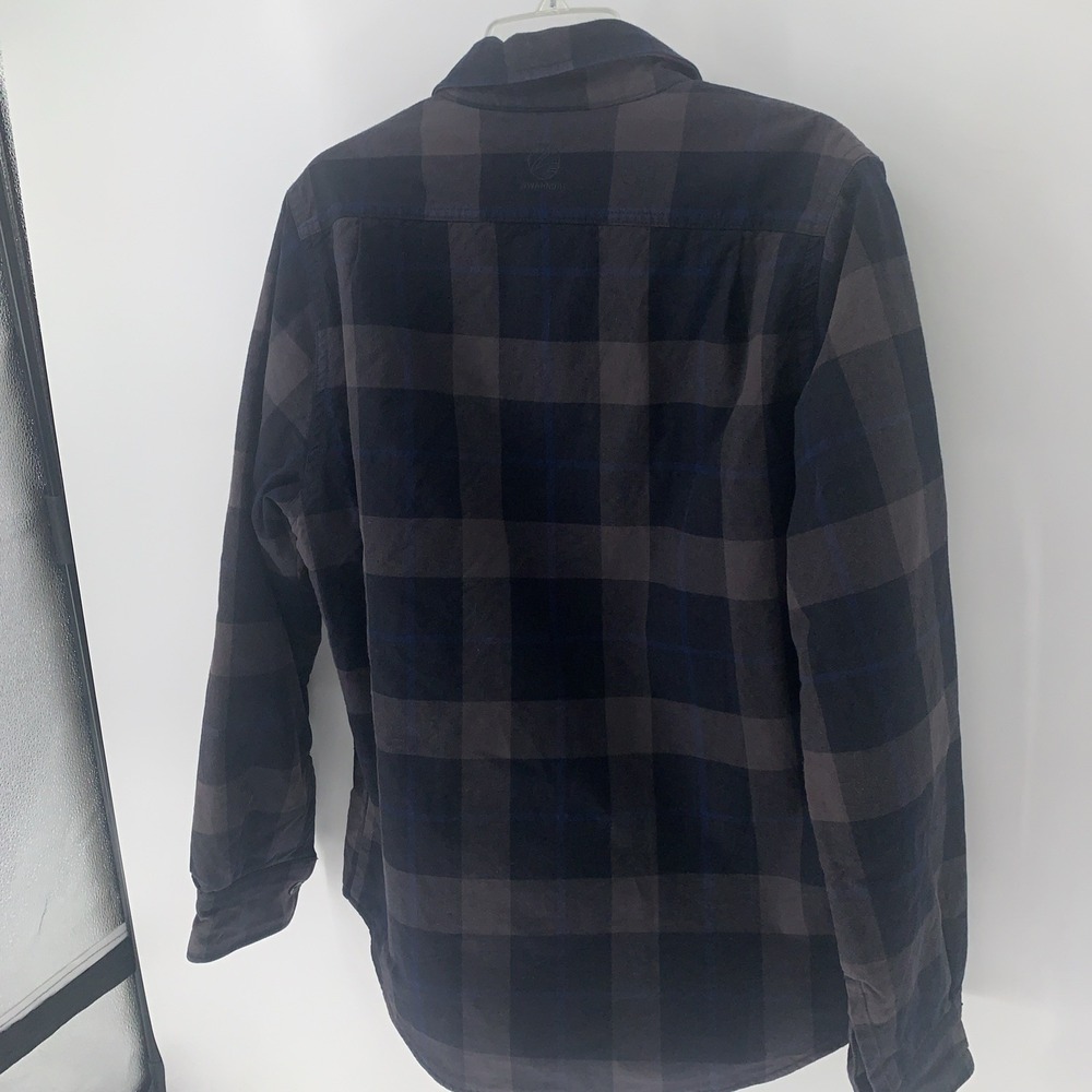 Swanndri Plaid Button Quilted Shacket Mens Large Gray Black Blue New Zealand - Picture 15 of 16